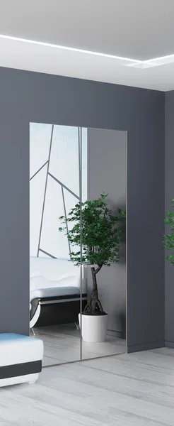 Скрытая дверь Profil Doors M с зеркалом